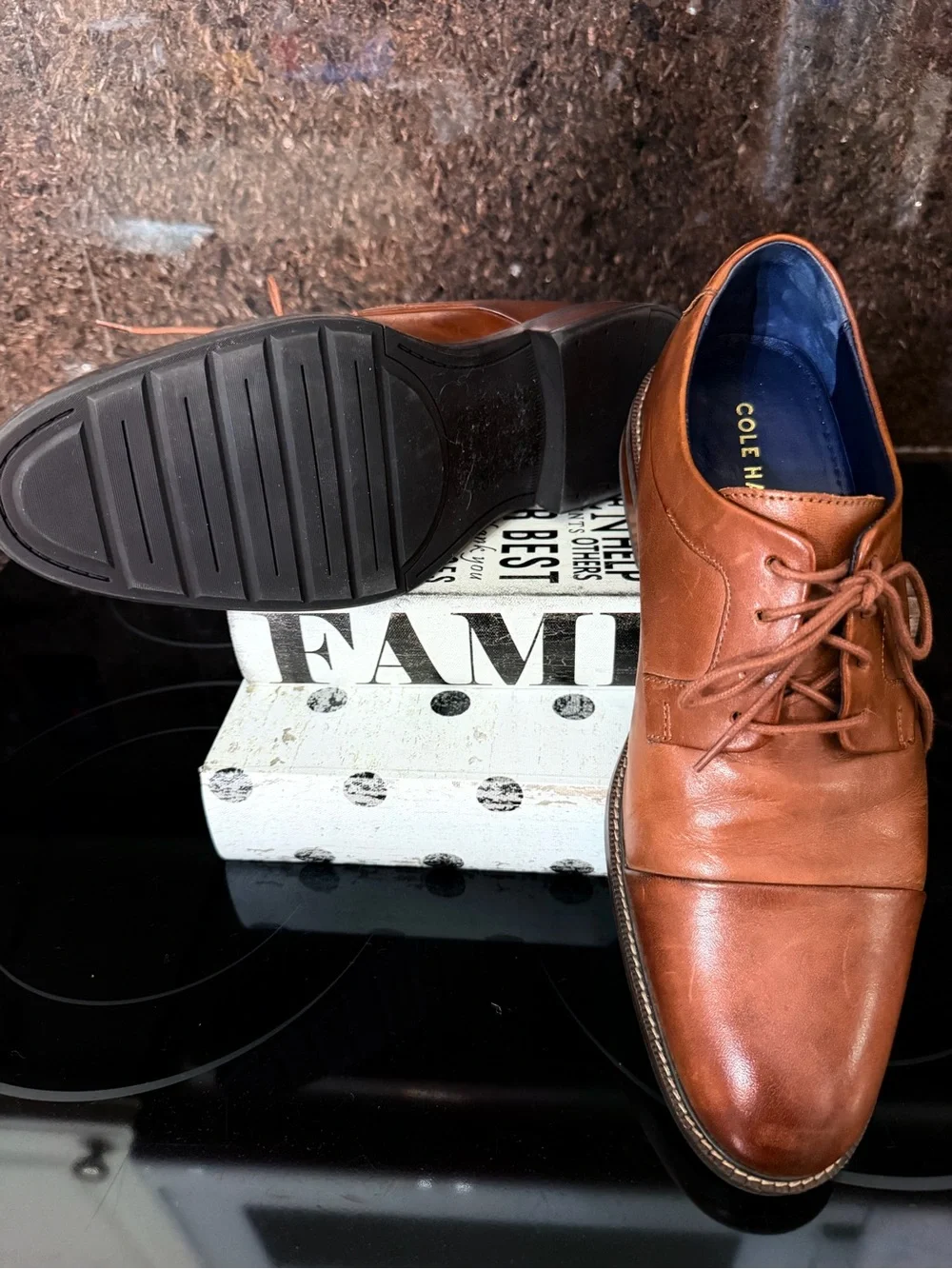 Cole Haan Tan Brown Leather Oxford Lace-Up Shoes Grand 0S